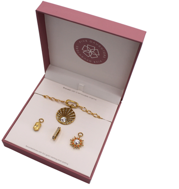Five Daughters Bracelet and charm set - gold plate